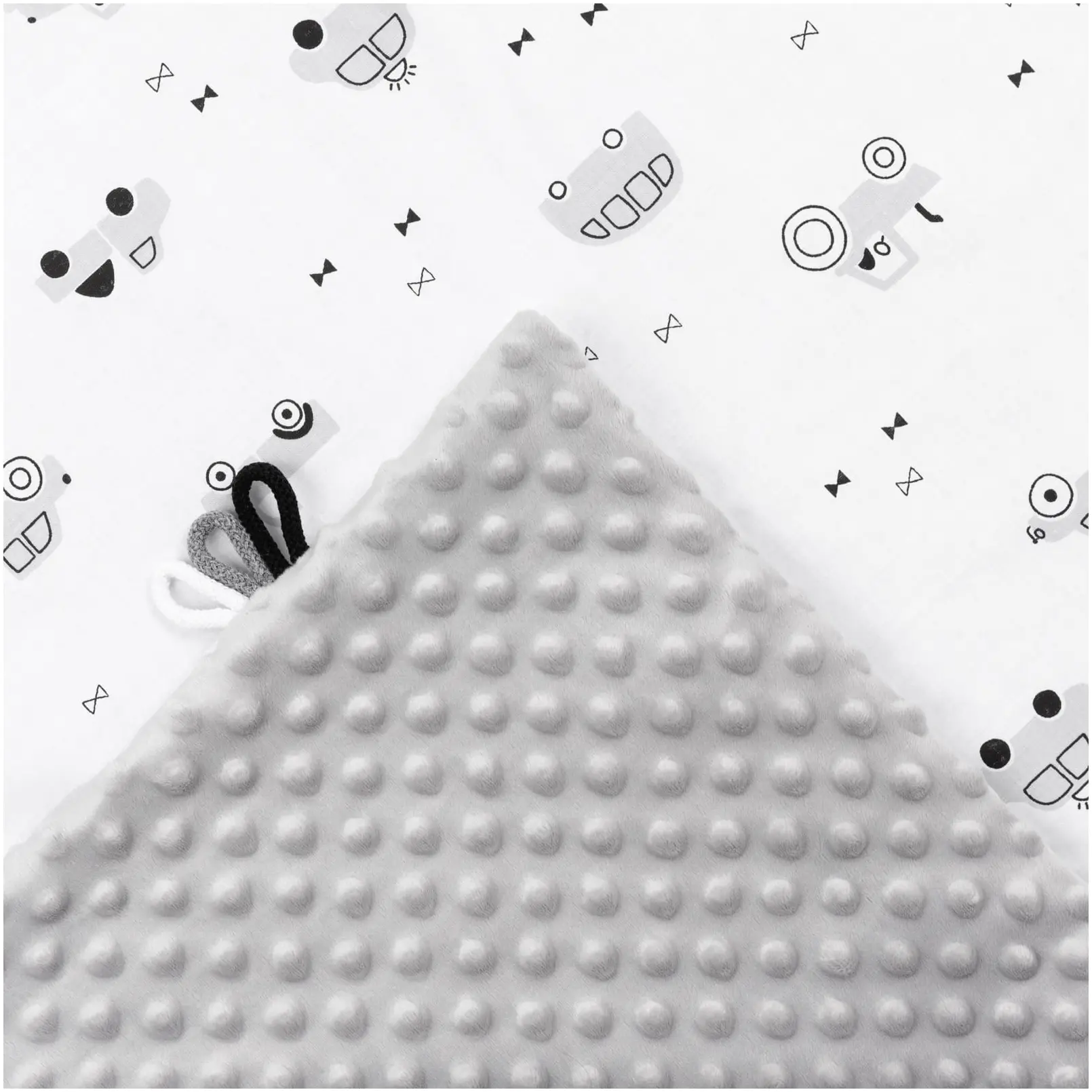 Cosy Ride & Light Grey Minky Couverture Pour Enfants 100x140cm – Image 4