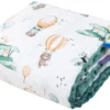 Voyage En Ballon & Minky D’émeraude Couverture De Bébé 55x75cm