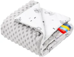 Cosy Ride & Light Grey Minky Poudré Couverture De Bébé 55x75cm