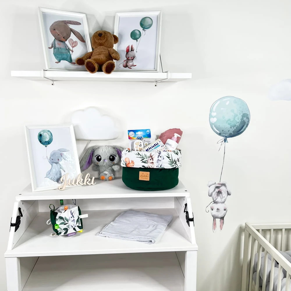 Histoire De La Forêt & Velours Vert Panier Souple Pour Ranger Les Couches, Les Cosmétiques Et Les Accessoires Pour Bébé – Image 5