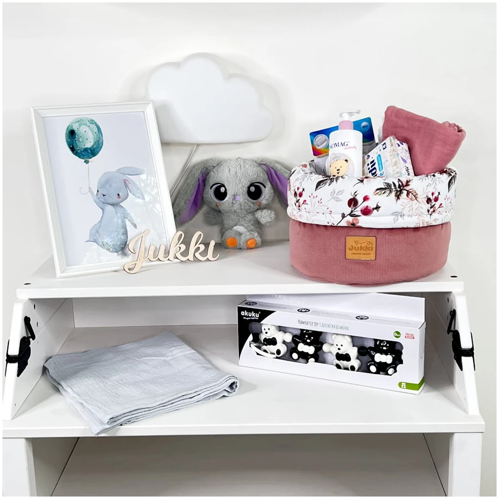 Rose Royale & Velours Rose Panier Souple Pour Ranger Les Couches, Les Cosmétiques Et Les Accessoires Pour Bébé – Image 6